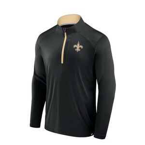 NFL New Orleans Saints Antigua Black/Gold Quarter-Zip Pullover Top S NWT